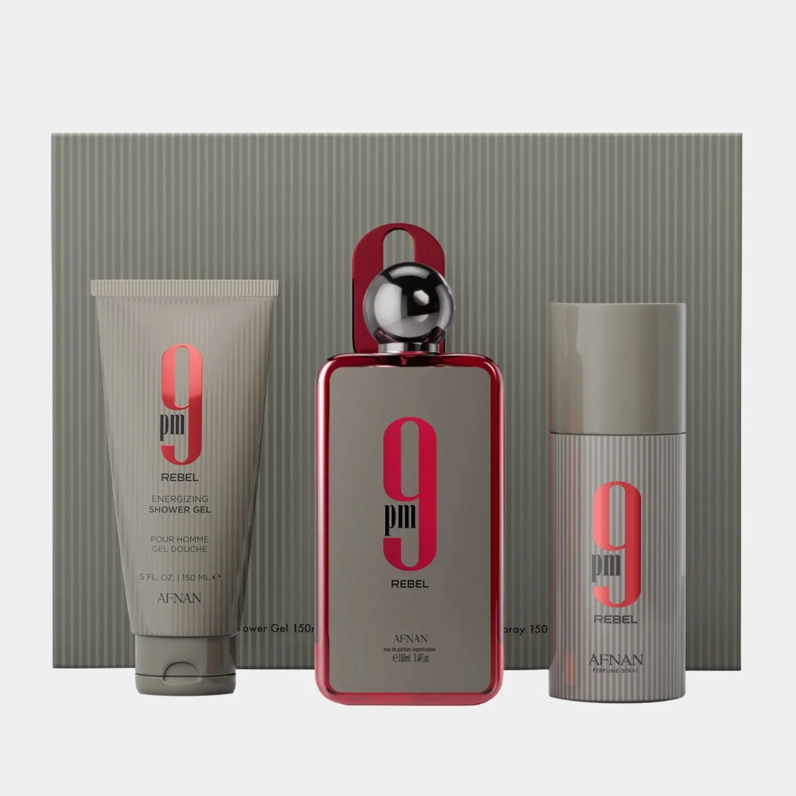 Afnan 9PM Rebel 3Pcs Gift Set Perfume by Afnan