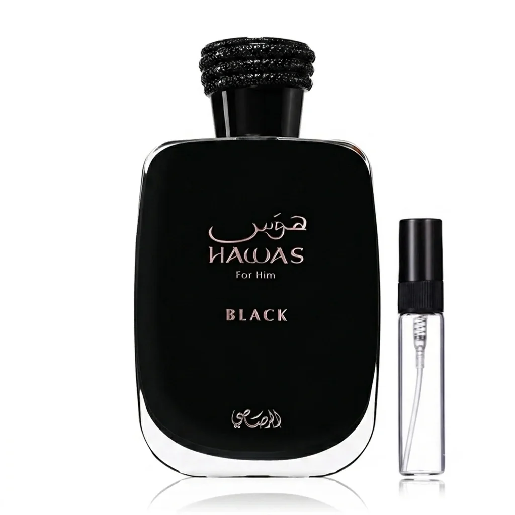 Rasasi Hawas Black For Men Decants in 5ML–50ML Perfume by Rasasi