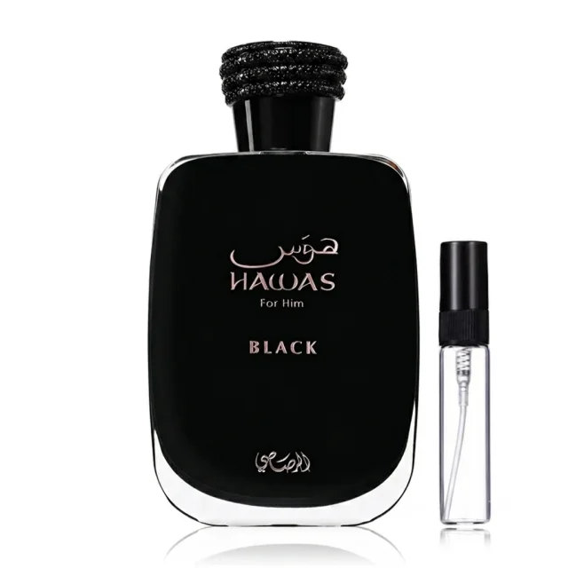 Rasasi Hawas Black For Men Decants in 5ML–50ML Perfume by Rasasi