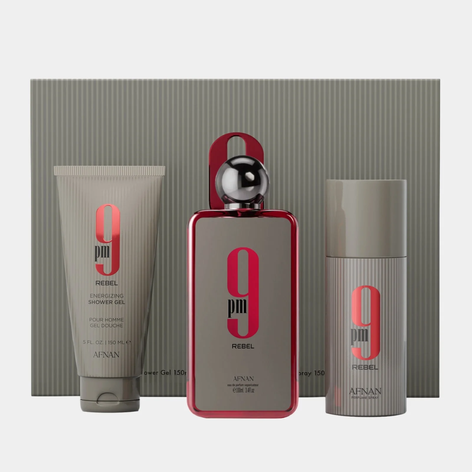 Afnan 9PM Rebel 3Pcs Gift Set Perfume by Afnan