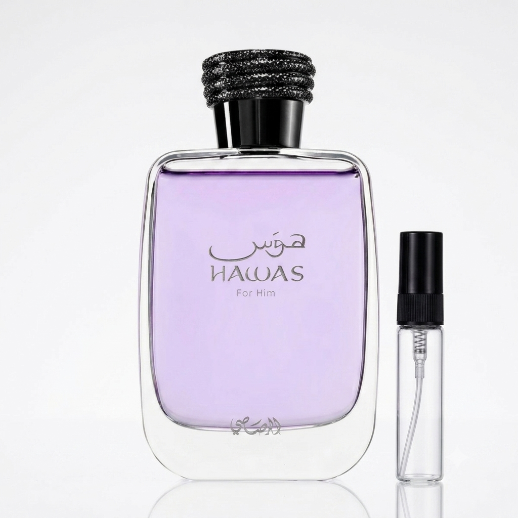 Buy Rasasi Hawas For Him Decants in Pakistan | 5ML–50ML | Solangs Perfume by Rasasi